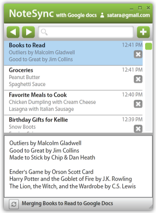 NoteSync with Google docs